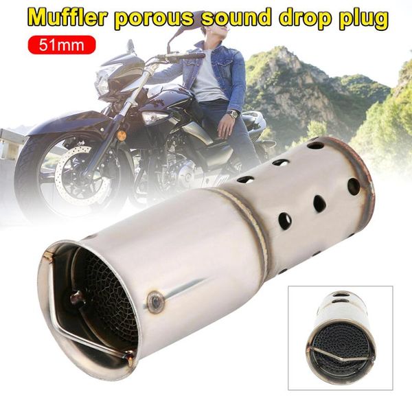

motorcycle exhaust system noise muffler pipe accessories flat head with holes db killer stainless steel 51mm inlet front