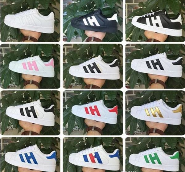 

men's shoes for women's shoes white shoe laser dazzle colour superstar shell head casual shoes wangwang898, Black