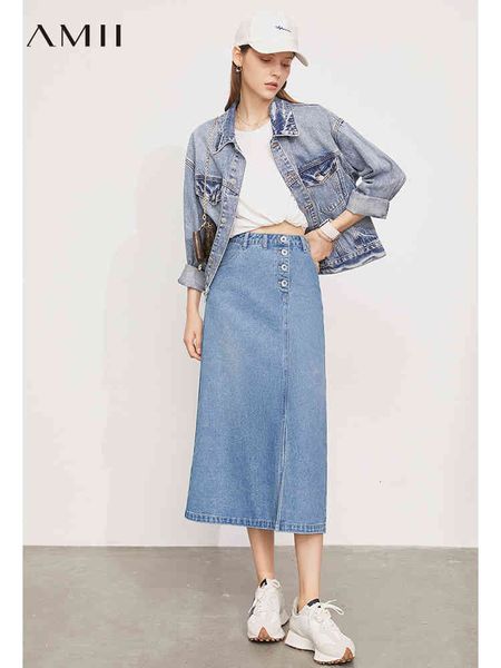 

women's tracksuits saia jeans feminina de cintura alta, longa slim para mulheres, com botÃµes divididos, casual 12140876 9a3e, Gray