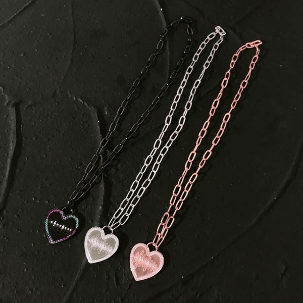 

s925 sterling silver women's heart-shaped pendant necklace personality fashion trend indifference luxury brand monaco jewelry gift for