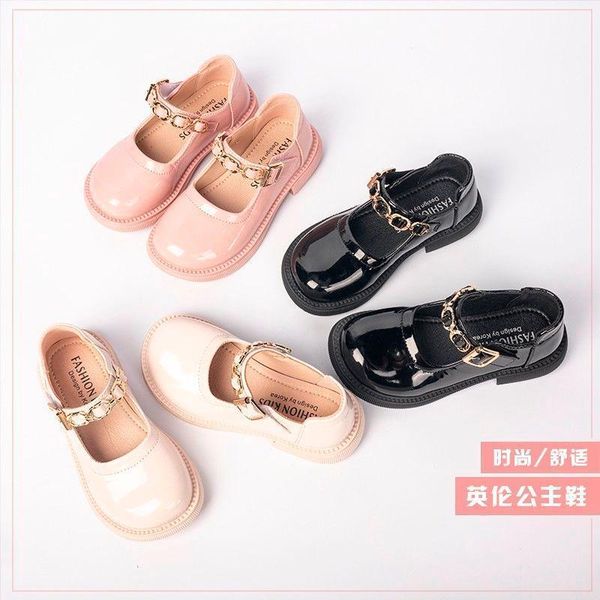 

flat shoes girls pu leather spring korean princess college soft sole students autumn &1, Black;grey