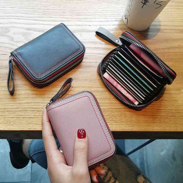 

france luxurys designers coin pouch real leather bag women's multi card simple zipper 2021 personalized mini organ compact clip, Red;black