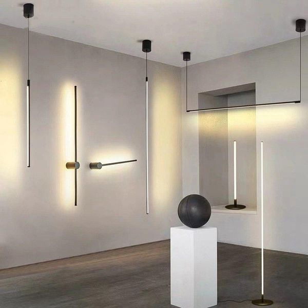 

pendant lamps minimalist led floor living room aluminum vertical table lamp creative wall hanging decor light fixtures