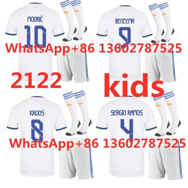 

men's t-shirts 2022 boys soccer jersey suits and socks custom name number sergioramos benzema modric high quality, White;black