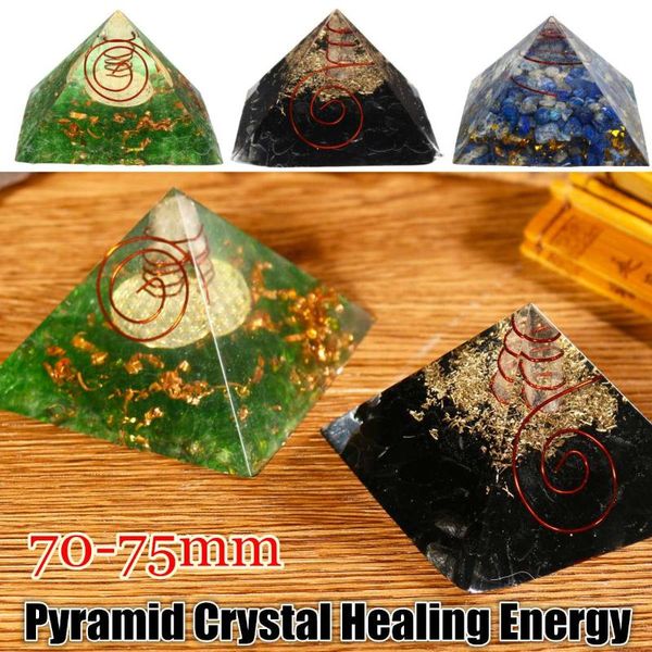 

decorative objects & figurines 7-7.5cm orgonite improve fortune help business natural crystal energy orgone pyramid decoration process resin