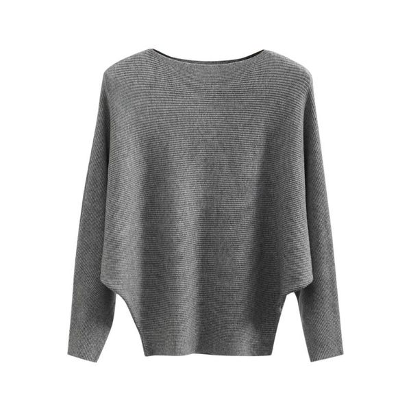 

women's sweaters autumn winter warm fashion size o-neck bat sleeve long knit solid sweater daily pullover fall, White;black