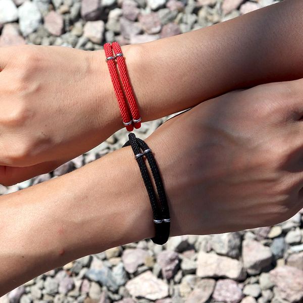 

tennis men women slide buckle trendy adjustable milan rope braclet lucky double red thread braslet pulsera joyas gift, Golden;silver