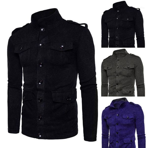 

nice men autumn winter fashion slim designed cardigan coat durable knitted jacket 487g-722g1, Black;brown