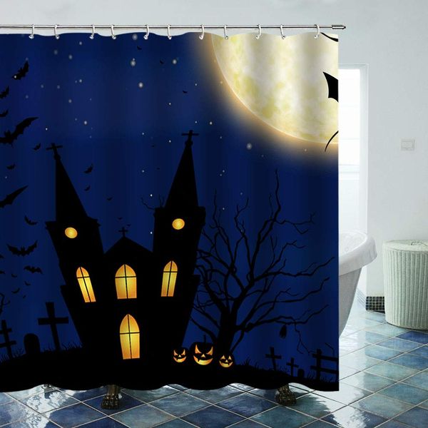 

halloween shower curtain ghost castle fabric shower curtain with hooks scary bathroom curtain sets horrifying bathroom