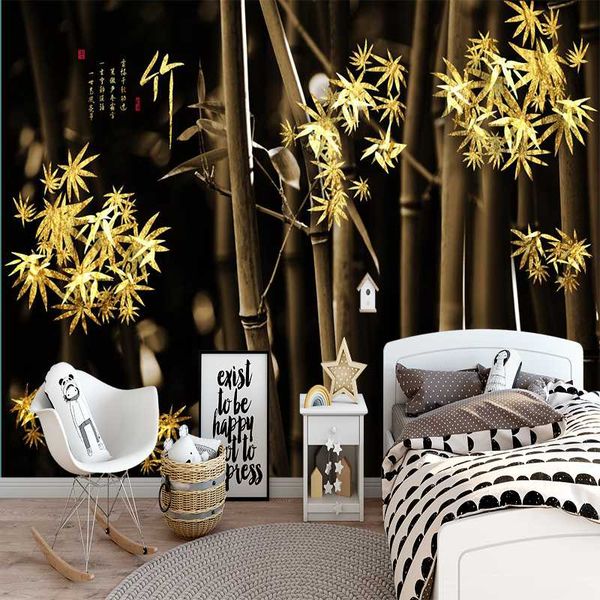 

milofi 3d custom wallpaper golden bamboo wallpapers