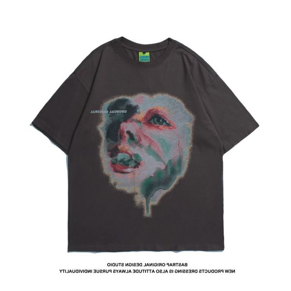 

men's shirt t505 trendy dark hip hop character print t-shirt, White;black