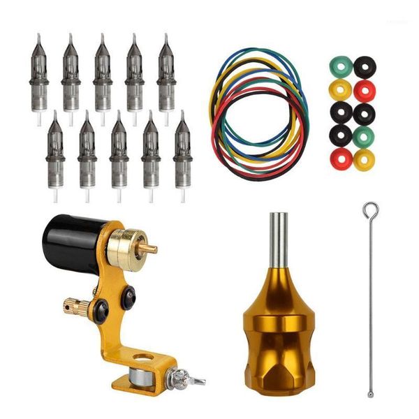 

professional tattoo kit rotary machine guns needles beginner ink set power supply1