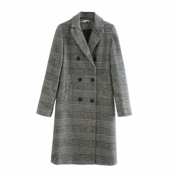 

vintage women long jackets autumn fashion button-fly ladies coats casual hepbum style jacket pockets girls coat 210430, White;black