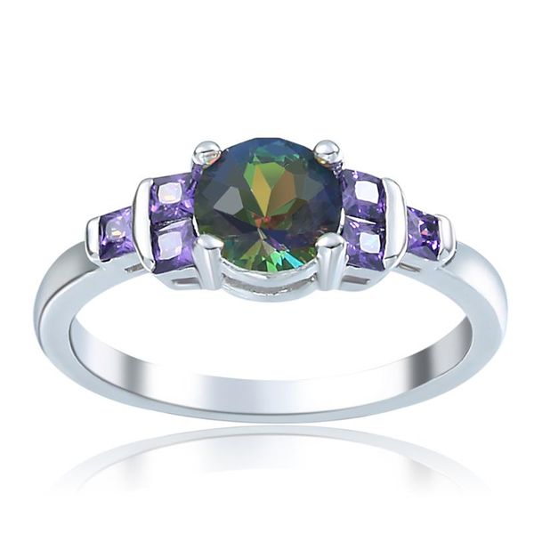 

wedding rings hainon women mysterious purple silver color ring crystal fashion classic jewelry gift, Slivery;golden