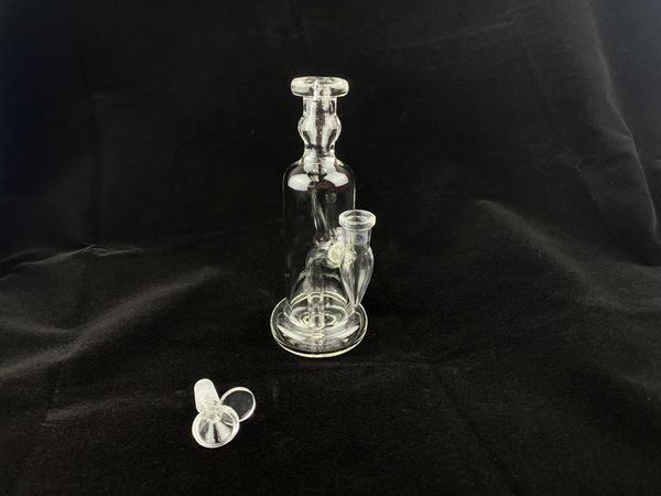 Clear Recycler Şişe Cam Nargile Oil Rig Sigara Boru, 14mm Ortak Fabrika Outlet Siparişe Hoşgeldiniz