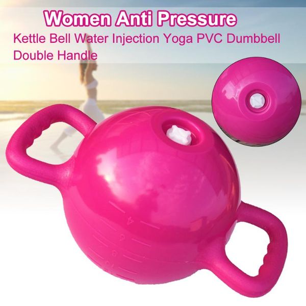 

women training anti pressure double handle massage water injection fitness kettle bell yoga workout portable pilates dumbbell dumbbells