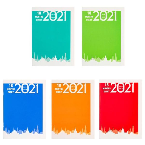 

agenda 2021 2022 monthly plan notebook kawaii english paper efficiency schedule book school office supplies stationery gifts notepads, Purple;pink