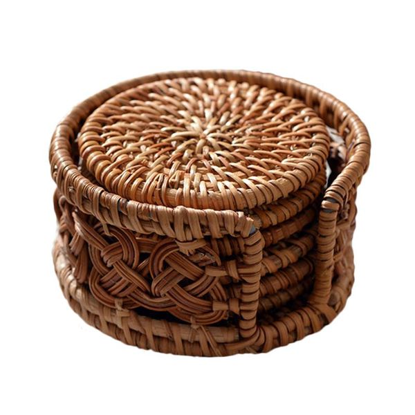 

mats & pads insulation rattan coasterx eat mat sets 8cm 8/10cm bowl natural cup holder