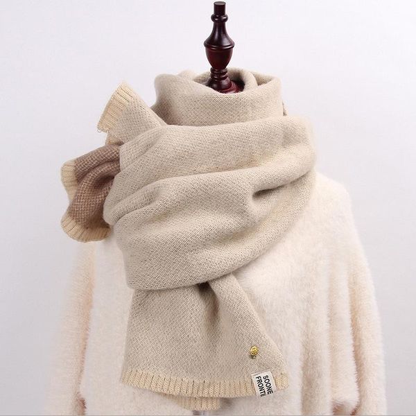 

scarves 2021 fashion cashmere women plaid scarf winter warm shawl and wrap bandana pashmina female foulard thick blanket, Blue;gray