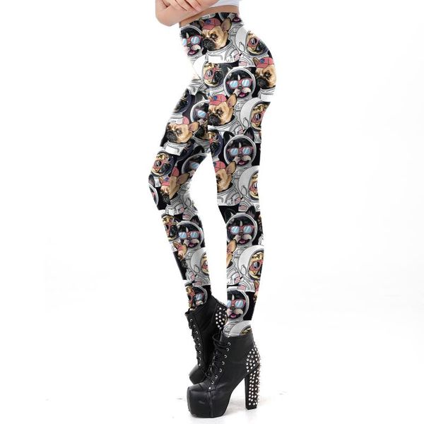 

women's leggings dog print sport women fitness high waist hip-lifting tights push up casual pants running trousers female, Black