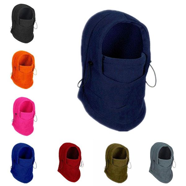 

cycling caps & masks warm cap winter men women hats waterproof thermal fleece balaclava hat hooded neck warmer hiking scarves, Black