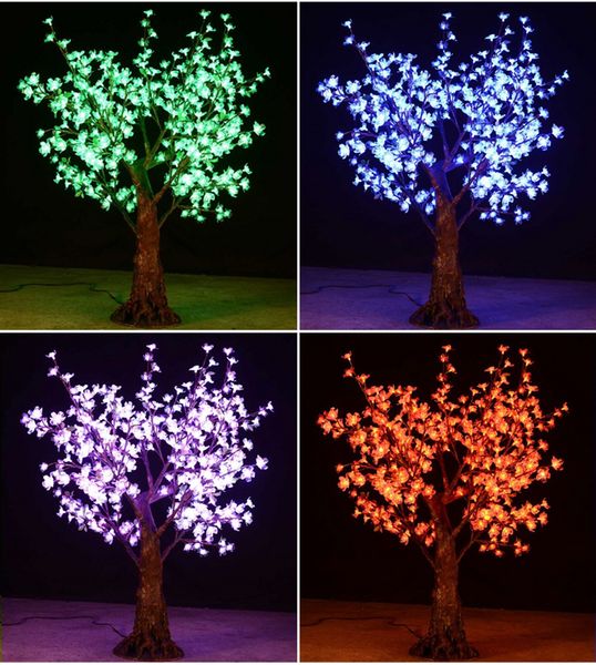 Nova cor RGB ao ar livre LED Flor de cerejeira Lâmpada de árvore de Natal 1.5m 432 LED Bulds Xmas Light for Festival Decor