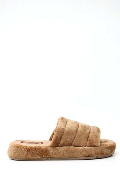 

women tan velvet home slipper slippers, Black