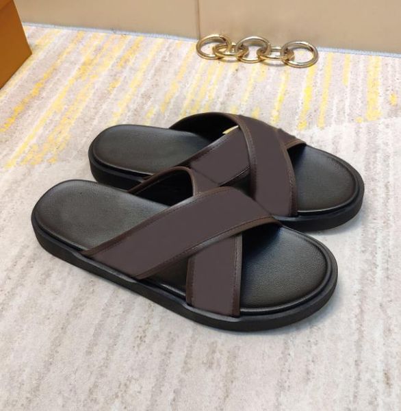 

designer slides sandals men women shoes floral slipper leather rubber flats beach sandal fashion luxury brand sneakers dust bag, Black