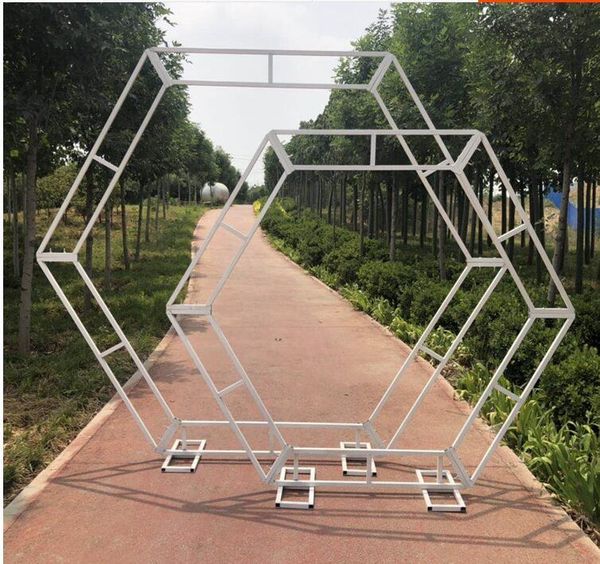

party decoration wedding props hexagonal arch diamond frame stage background