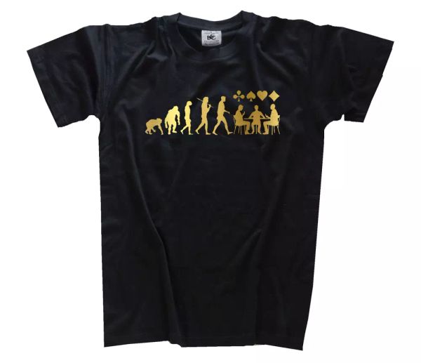 

or Ã©dition skat joueurs de skat cartes evolution t-shirt tailles s-xxxl, White;black