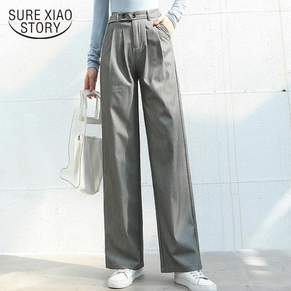 

women's pants & capris spring 2021 wide leg women high waist loose suit harem solid black ol style long plus size female trousers 8514, Black;white