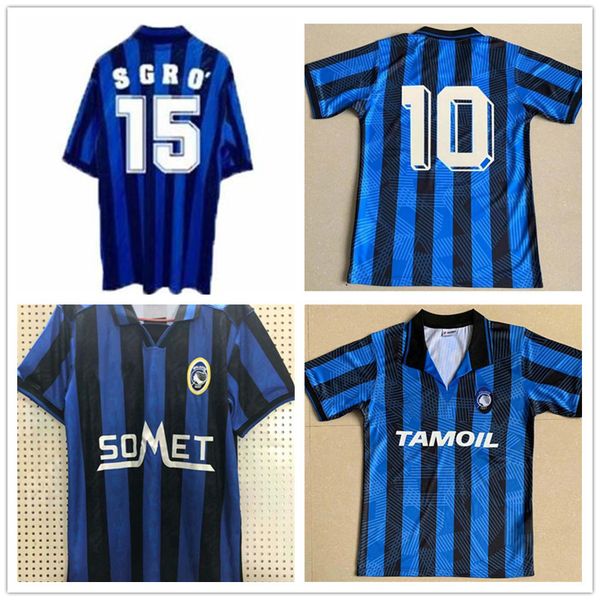 

1991 1993 1996 1997 atalanta retro jersey soccer 3 bonacina 11 caniggia 9 inzaghi 15 sgro inzaghi fortunato stromberg football shirt kits, Black;yellow