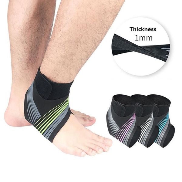 

sport ankle support elastic high protect sports equipment safety running left / right brace, Blue;black