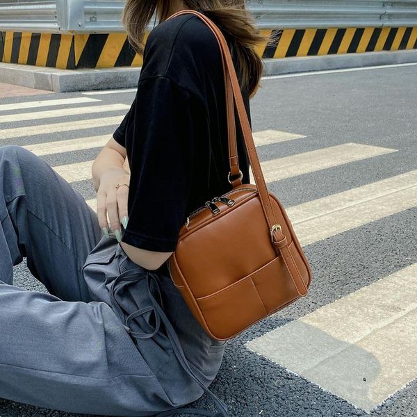 

evening bags simple solid pu leather postman luxury designer handbag fashion square shoulder messenger bag sac Ã main bolso mujer