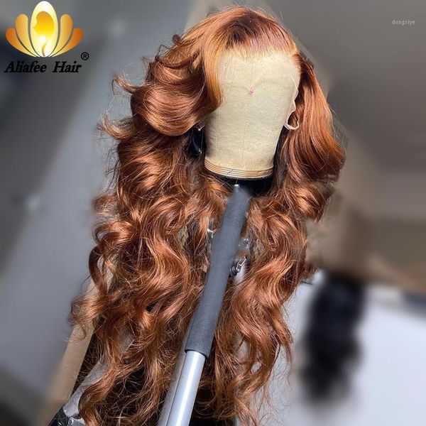 

aliafee blonde loose wave lace front wig 13x4 curly 30" inches human hair wigs pre plucked remy frontal for black women1, Black;brown