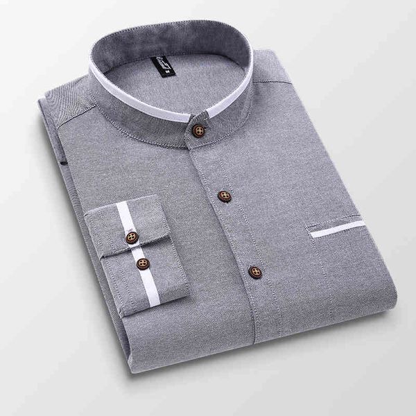 

men's casual shirts clothing long sleeve regular-fit button-down thick solid oxford dress white shirt single patch pocket stand 42, White;black