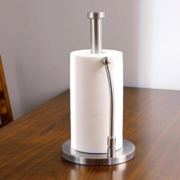 

toilet paper holders roll towel rack stand wear-resistant rotating silver stainless steel kitchen holder