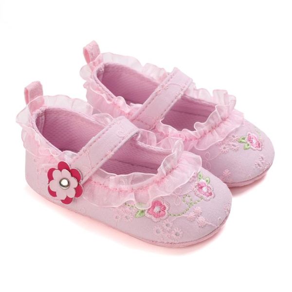 

first walkers 2021 arrival toddler born baby girls embroidery flower shoes infant sweet soft sole non-slip crib