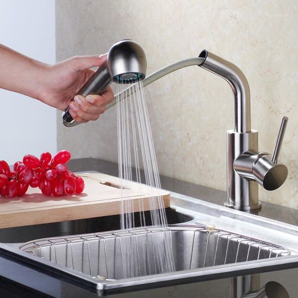

bathroom sink faucets brass swivel kitchen pull out faucet vessel basin mixer with and cold water 2 modes spray head spout1