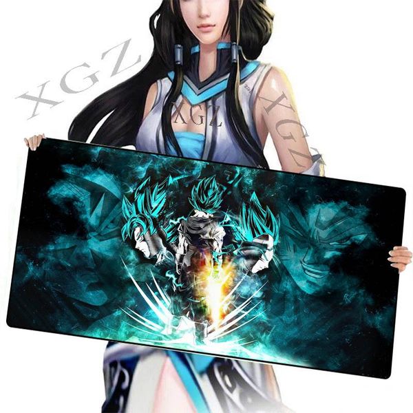 

mouse pads & wrist rests xgz japanese anime blue background large pad black lock custom computer desk mat rubber stripe anti-slip for dota g