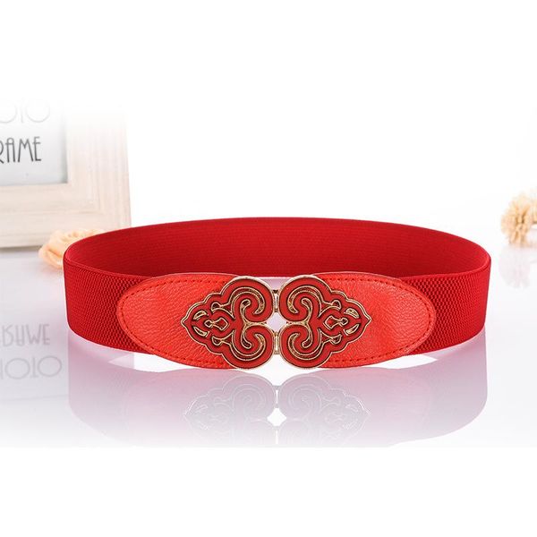 

belts multi colors women dress waist belt ladies girls fashion wide metal flora stretchy elastic waistband bl281, Black;brown