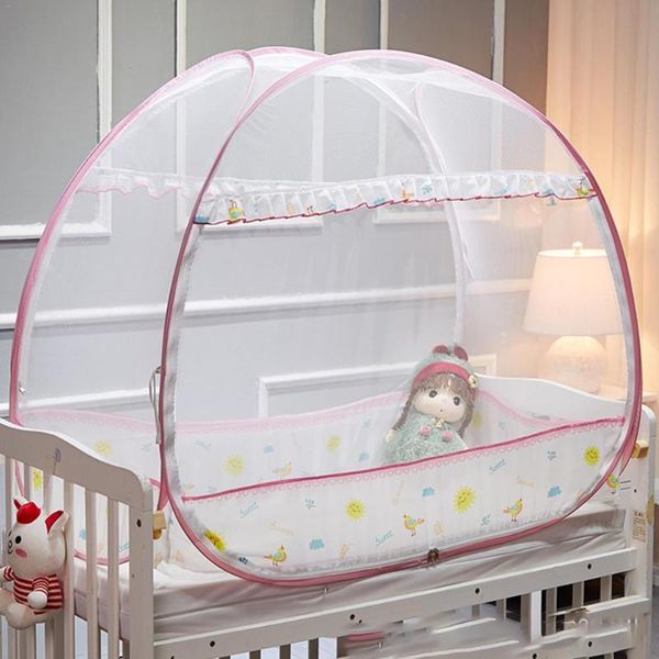 

crib netting mongolian baby bedding mosquito net tent multi-function cradle with sealed zipper bottom encryption