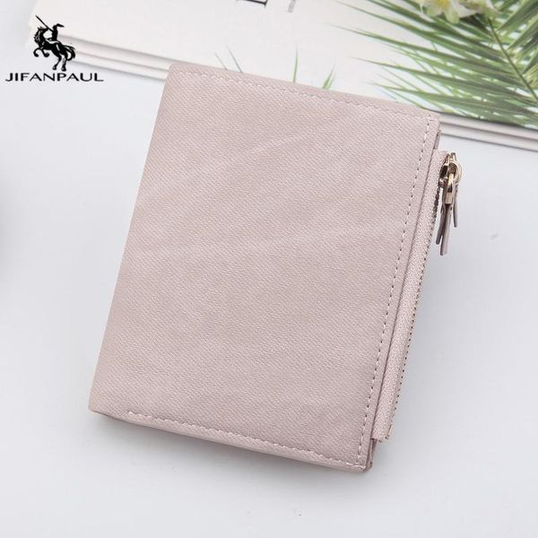 

wallets jifanpaul wallet female short paragraph retro canvas pattern multifunctional two folding buckle double zipper coin purse, Red;black