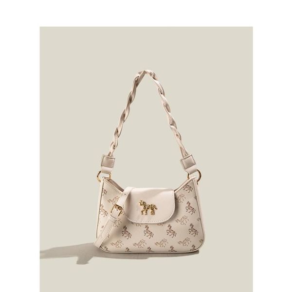 

duffel bags elmsk ins blogger fashion cartoon horse printed messenger bag office lady single shoulder armpit versatile women's