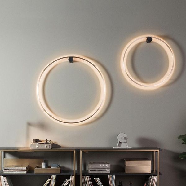 

wall lamp modern simple ring led designer creative bathroom lamps living room decoration cirque art decor lighting
