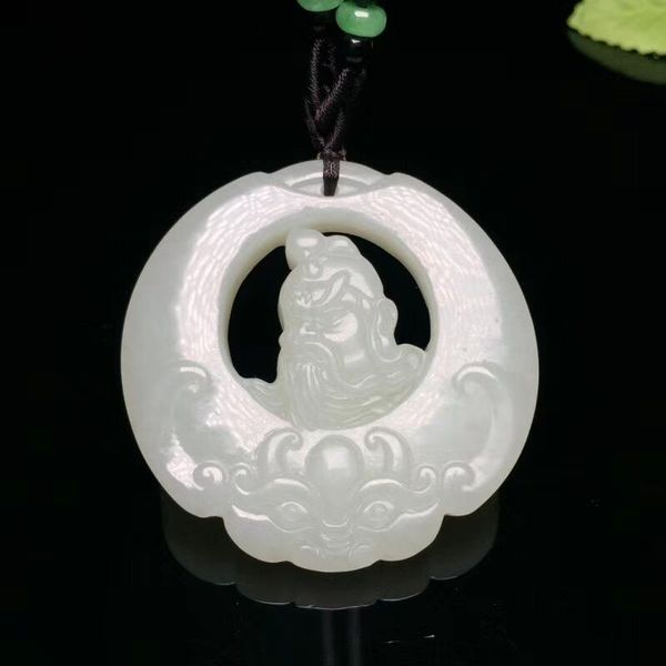 

lockets exquisite hetian yu guan gong pendant h26#, Silver