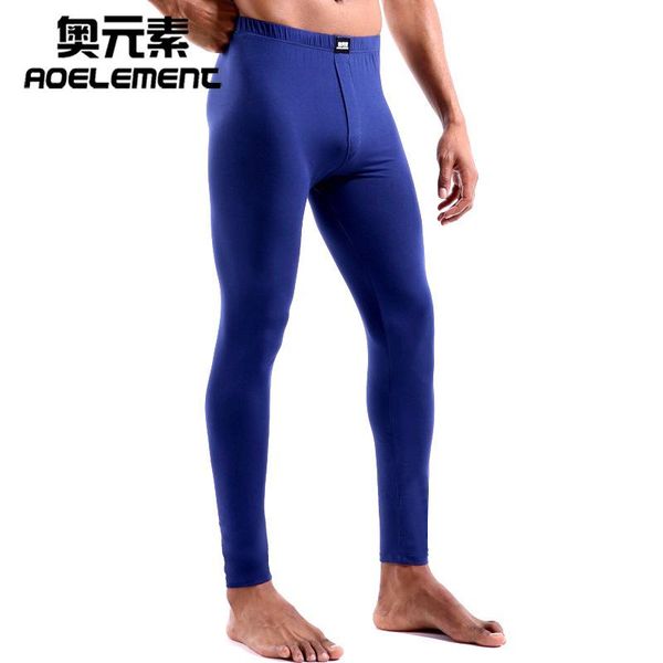 

men's thermal underwear aoelement men's long trousers modal one-piece thin section warm line pants slim youth underpants bottoming, Black;white