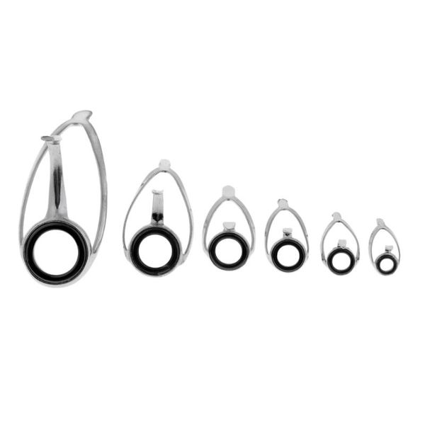 

50x stainless steel fishing rod guides building tip ring eye diy pole repair kit reel care accessories boat rods
