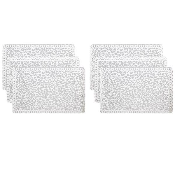 

mats & pads waterproof placemat 6-piece set, suitable for dining table, wipeable and washable table mat
