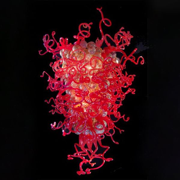 

led glass pendant lamp crystal chandelier 32 by 48 inches red color luxury lamps hanging interior ladder corridor villa staircase light